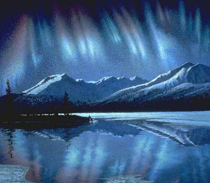 Northern Lights Print – Night Light 21″ x 22″