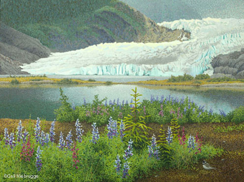 Buy Glacier Art Print – Juneau’s Glacier 5.6″ x 7.5″